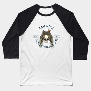 America Independence Day. July 4. Illustration with eagle and skull Baseball T-Shirt